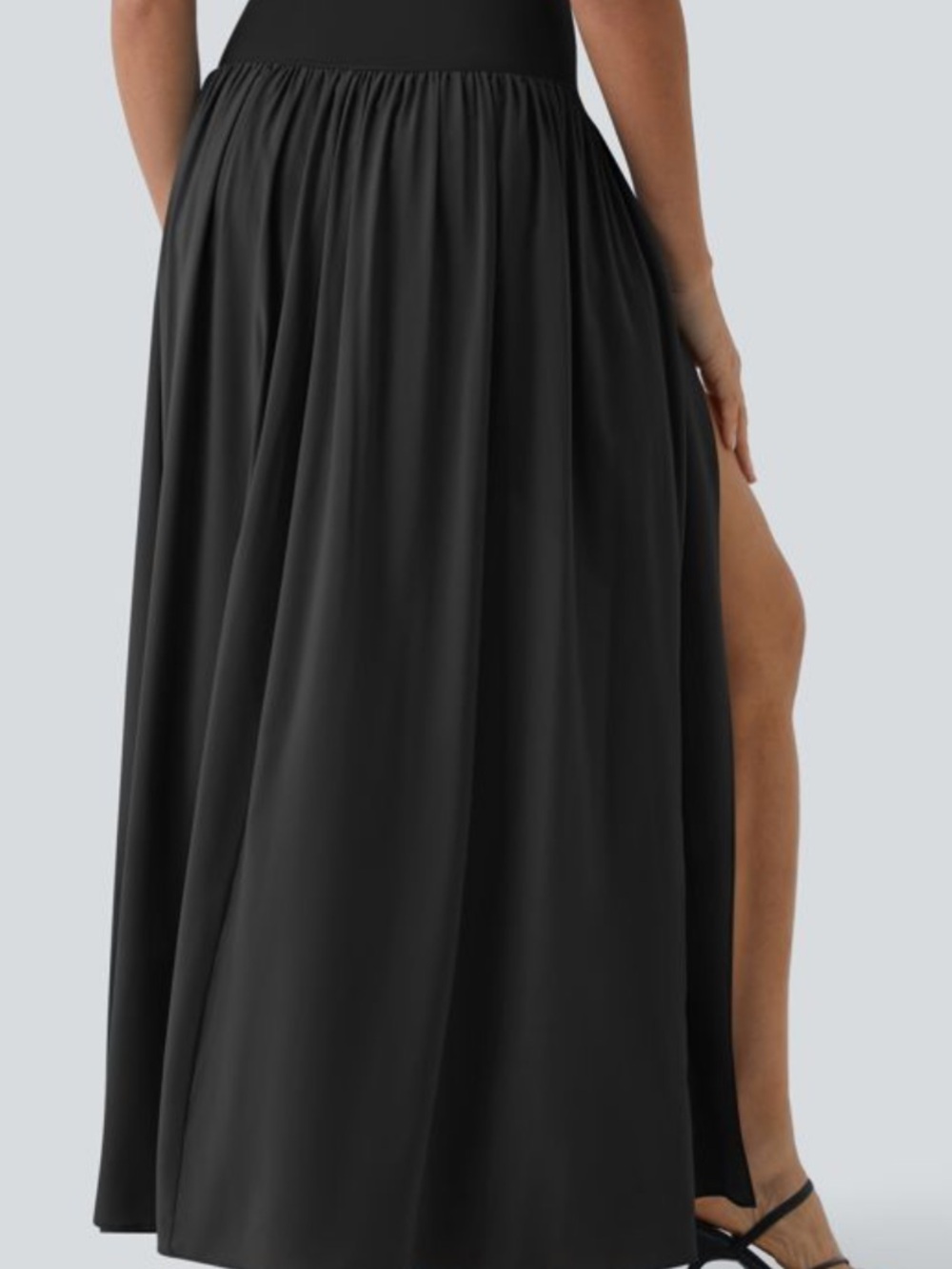 NEW HALARA Black High Waisted Breezy Maxi Skirt with Swim Bikini Size XS 0 2 - Picture 6 of 6